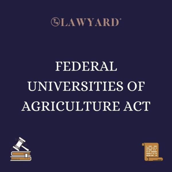 FEDERAL UNIVERSITIES OF AGRICULTURE ACT