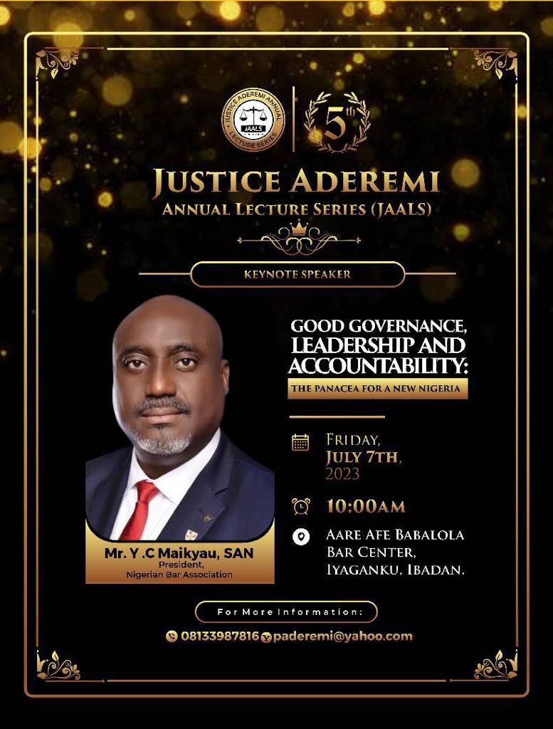 Justice Aderemi annual lecture series