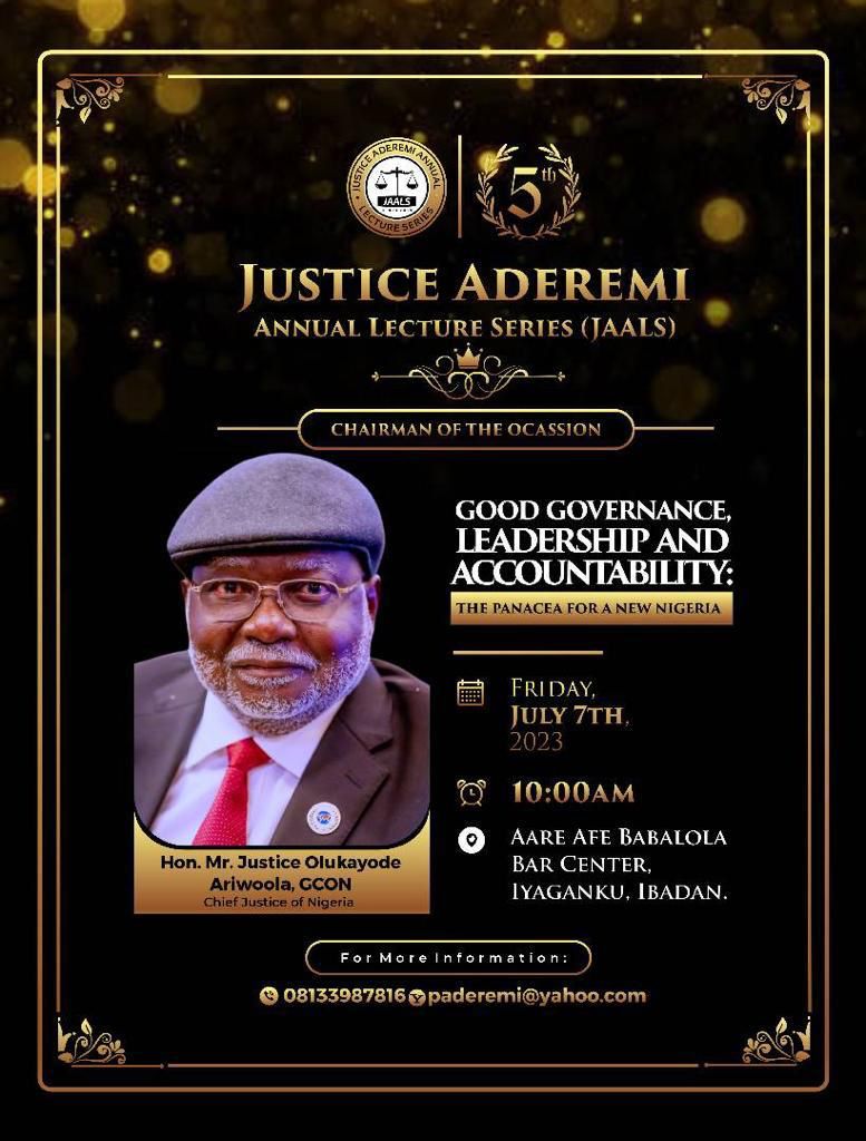 Justice Aderemi annual lecture series