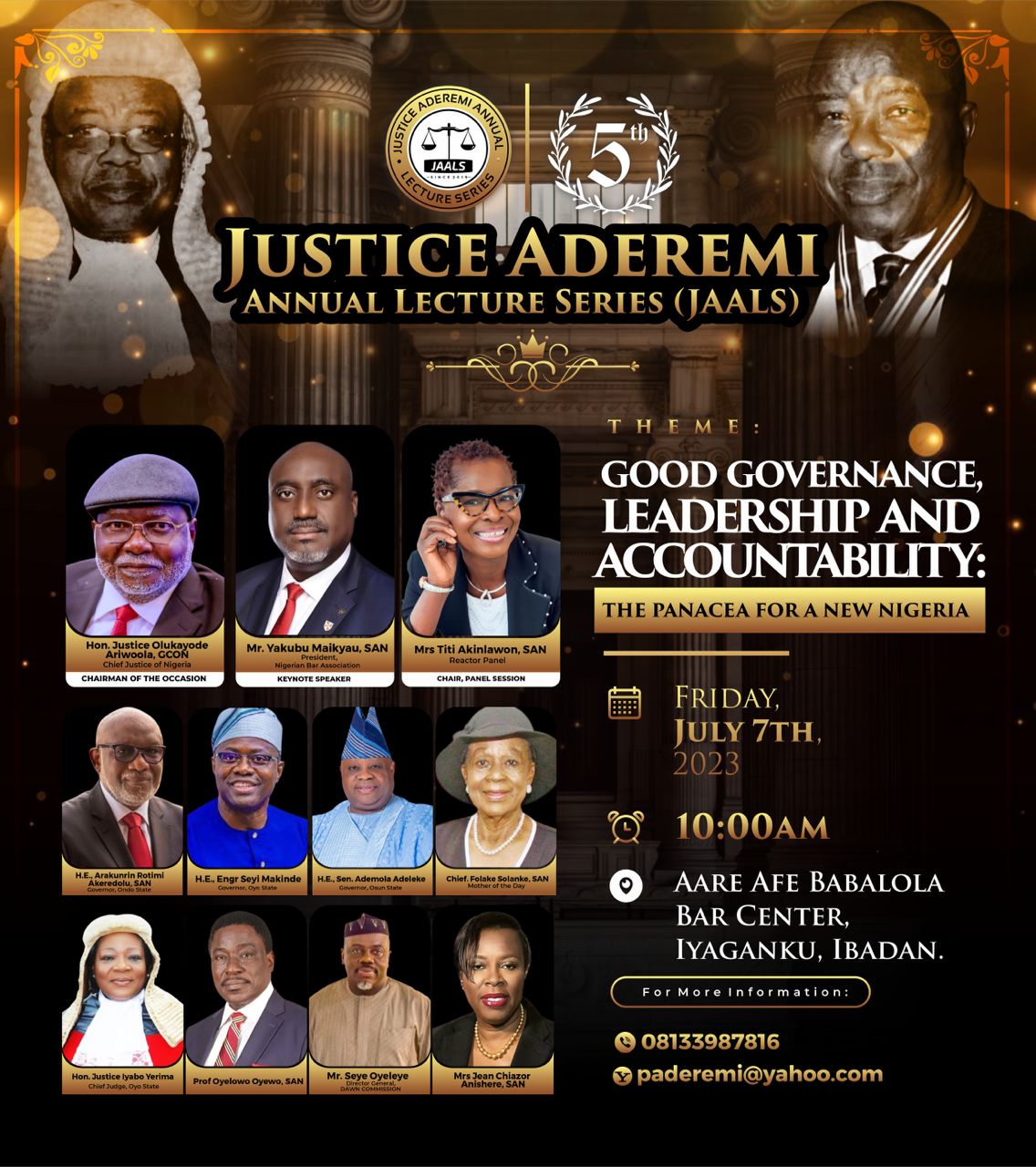 Justice Aderemi annual lecture series