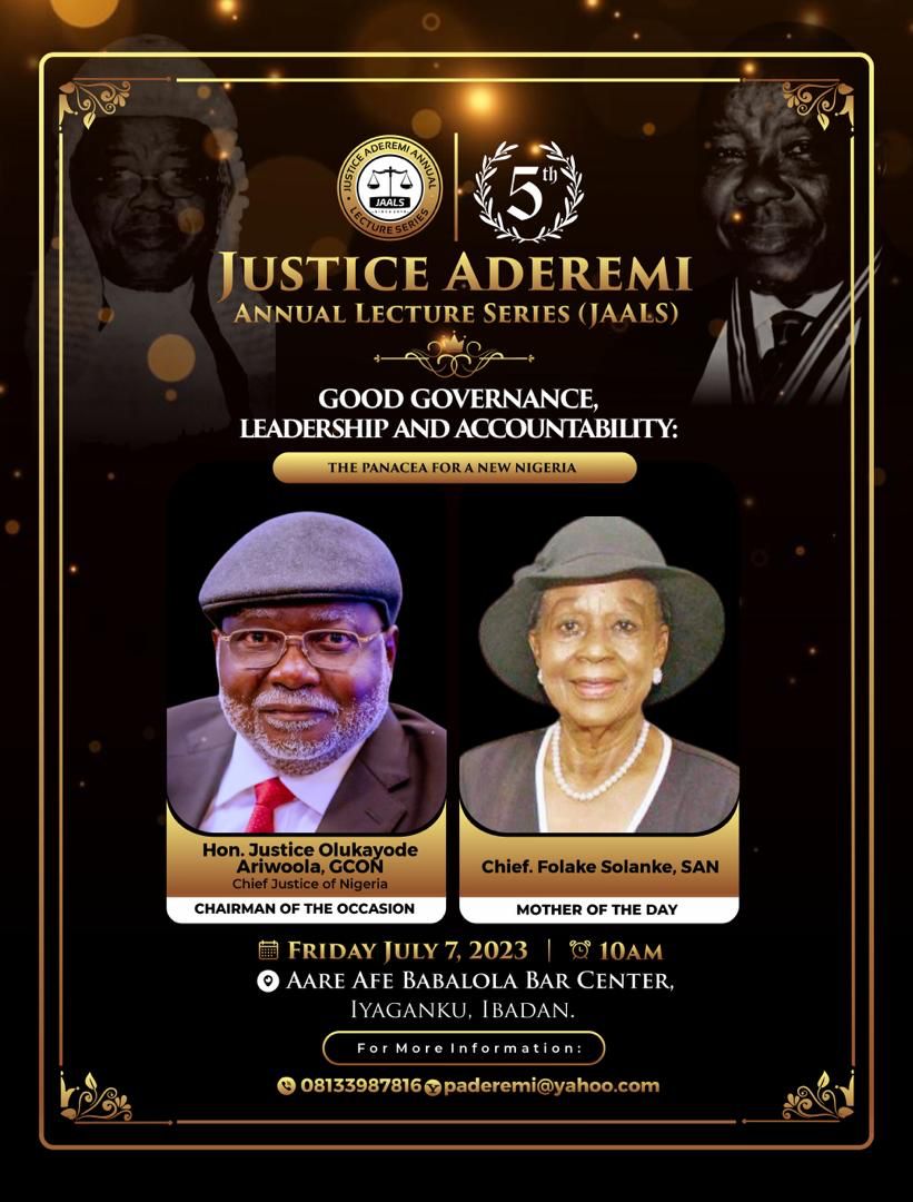 Justice Aderemi annual lecture series