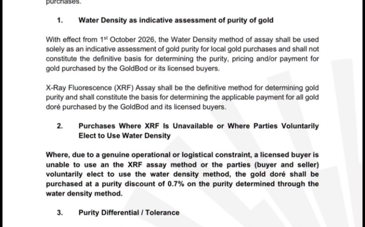 Ghana Gold Board Mandates XRF Assay for All Local Purchases from October 1, Tightens Purity Verification - Ghana